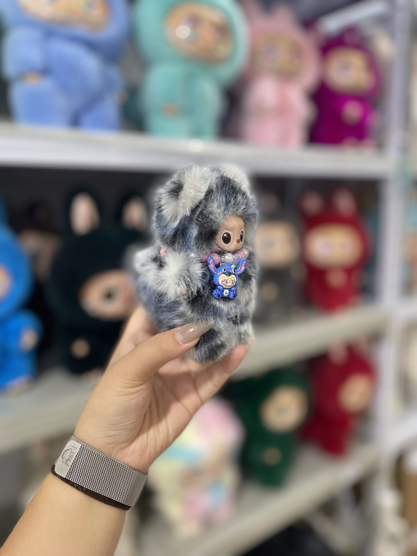 12cm Handmade Custom Mini Magnetic Heart Bear Labubu vinyl plush pendant(all the colors) - Image 15