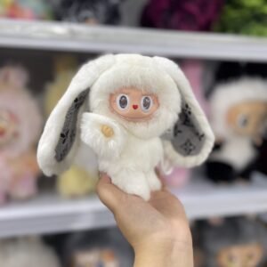 18cm Handmade real fur lulu designer bunny Labubu vinyl plush pendant （all the colors)