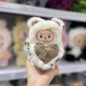 18cm Handmade Custom Sparkling Ears Rabbit Labubu vinyl plush pendant