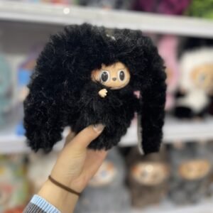 18cm Handmade Custom Magnetic Tail black bunny Labubu vinyl plush pendant