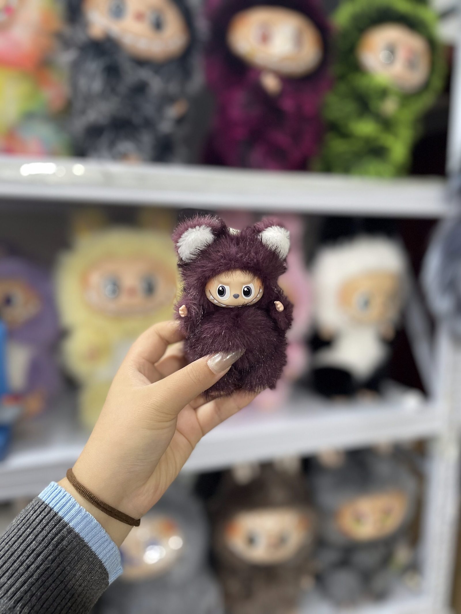12cm Handmade Custom wine red animals Labubu vinyl plush pendant(all the animals) - Image 3