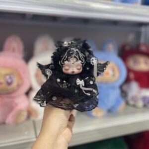 18cm Handmade Custom fancy black SP vinyl plush pendant