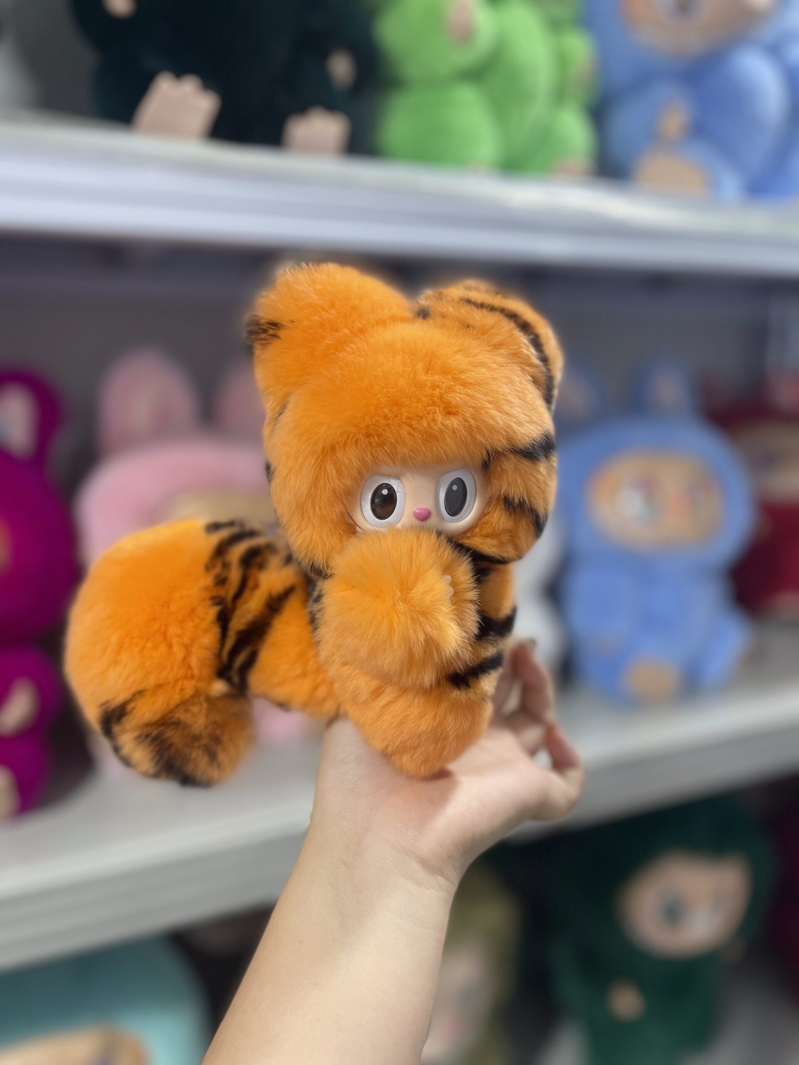 18cm Handmade Custom REAL FUR orange fox vinyl plush pendant