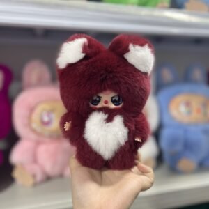 18cm Handmade Custom REAL FUR red baby3 vinyl plush pendant