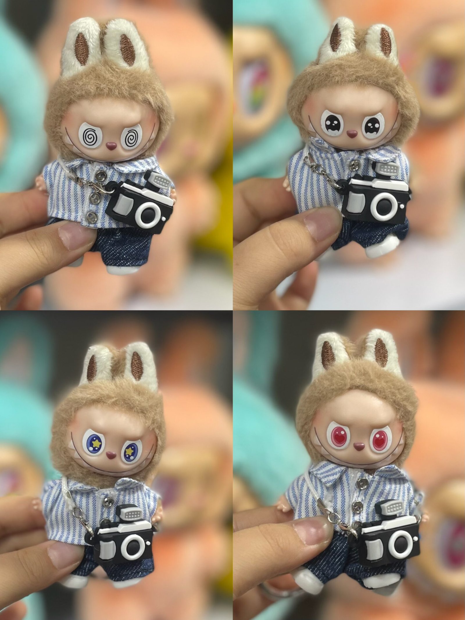 12cm high quality copy flip with me Labubu vinyl plush pendant(all the different eyes)