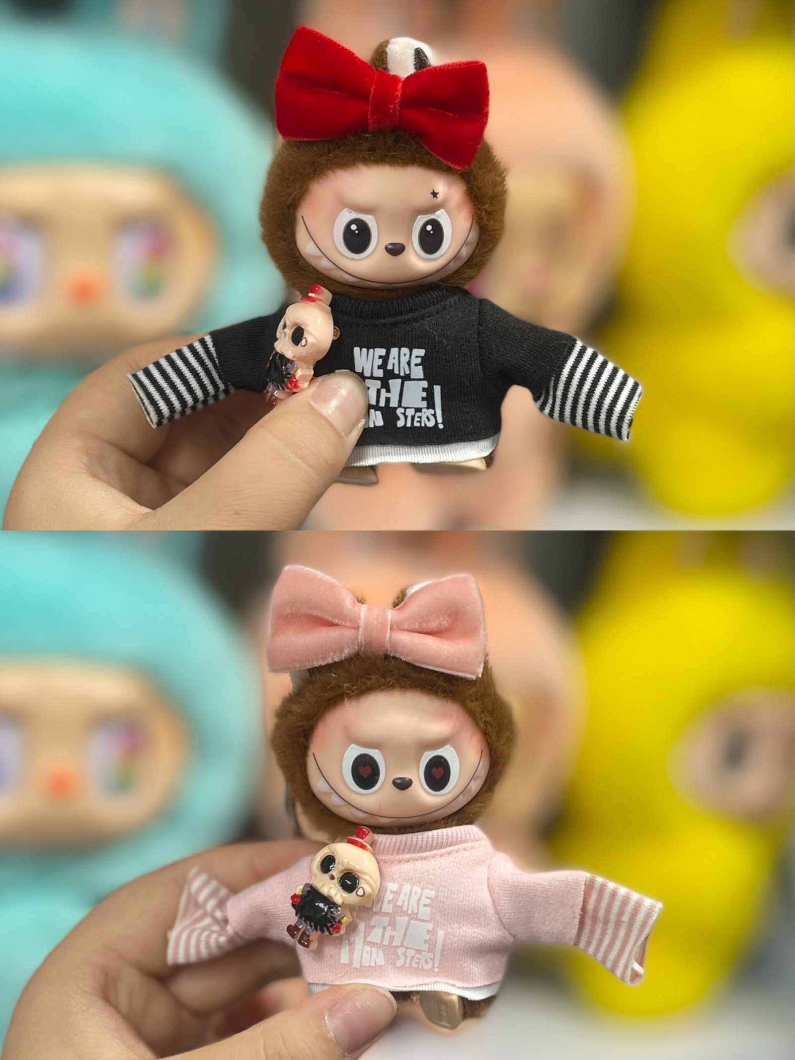 12cm high quality copy mini catch me Labubu vinyl plush pendant(all the colors)