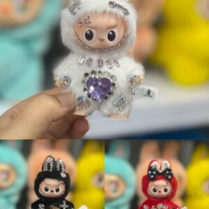12cm Handmade Custom mini fancy Labubu vinyl plush pendant(all the colors)