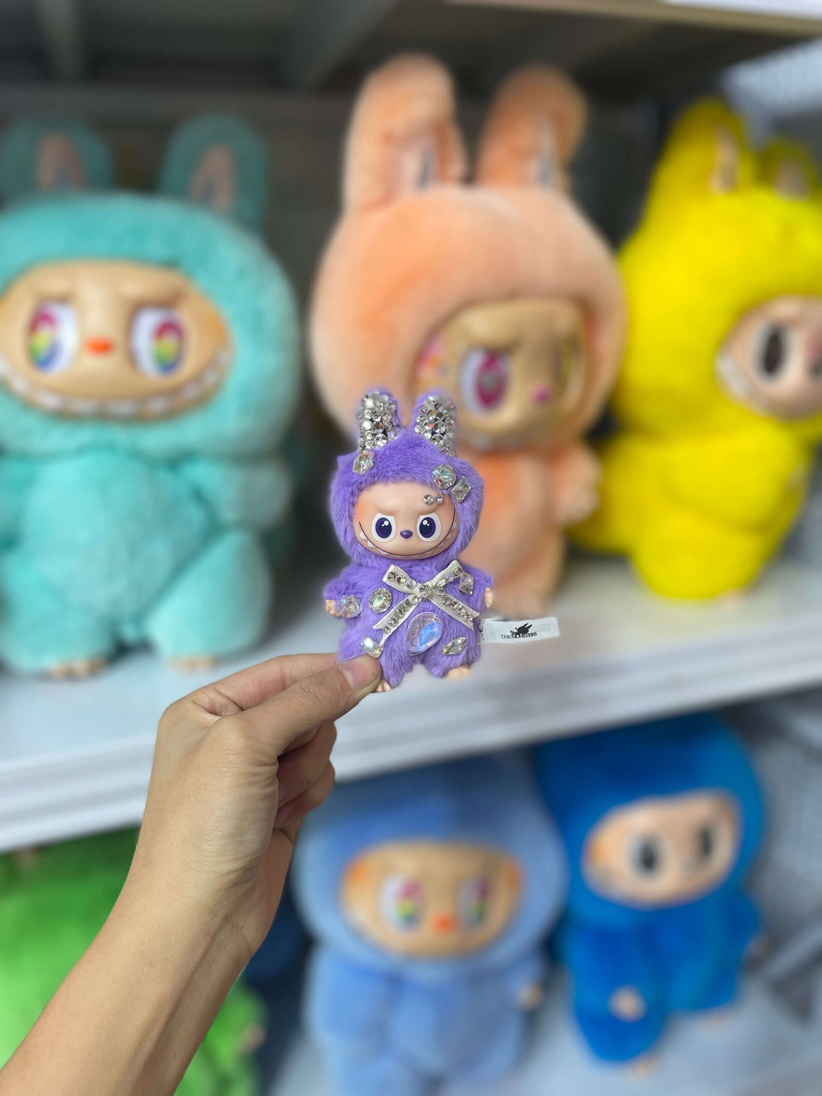 12cm Handmade Custom mini fancy Labubu vinyl plush pendant(all the colors)